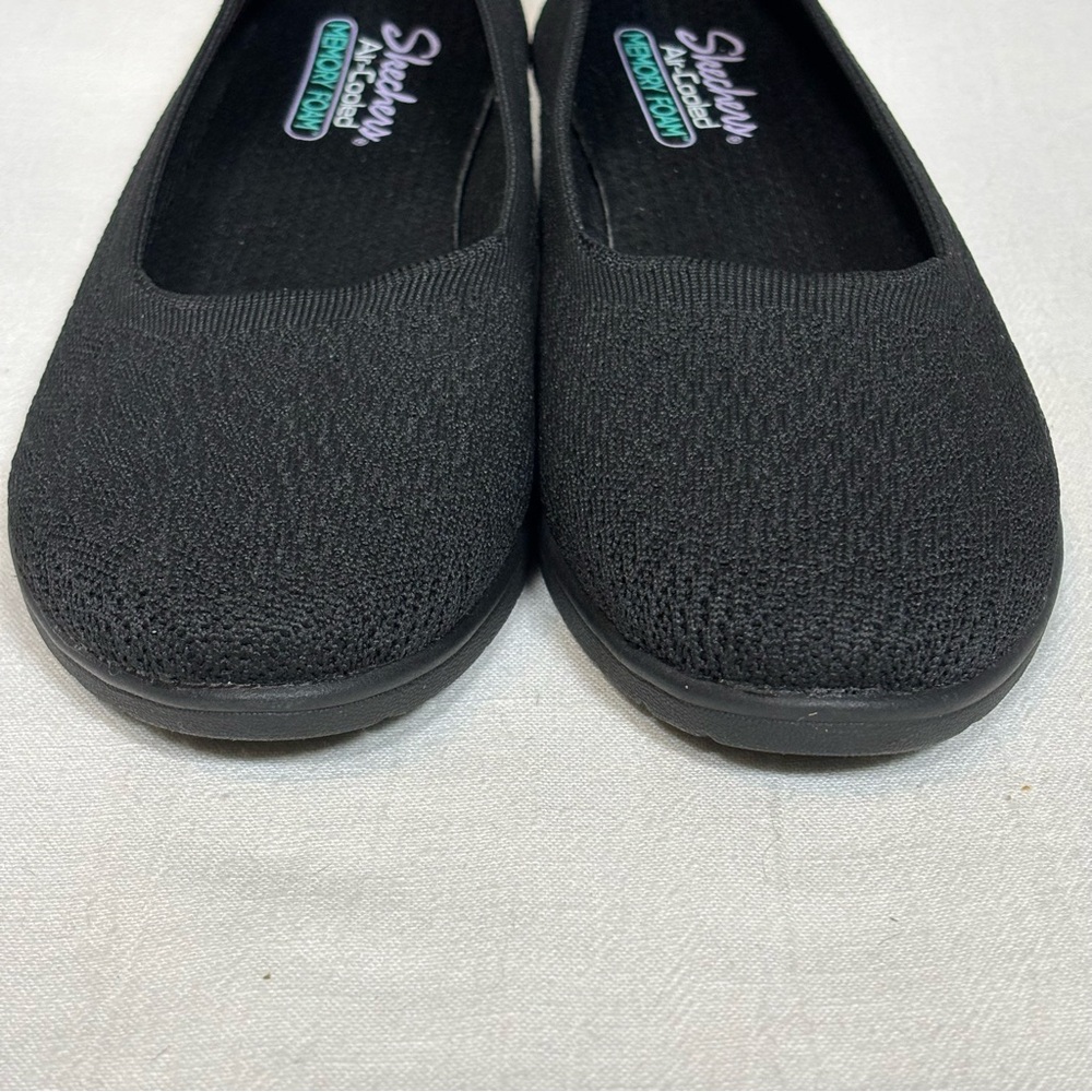 Skechers Cleo Flex Wedge Flipside Ballet Flats Shoes-Black-Women Size 11 - Picture 2 of 10